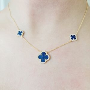 NWT Rachel Zoe 925 Sterling Silver 18k YG Plated Three Clover Necklace